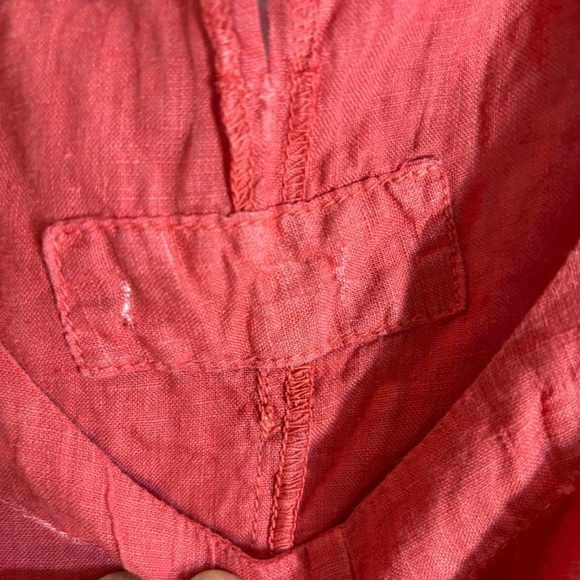 Assymetrical Hem Line Linen Dress SZ XL Sleeveless Unlined - Picture 5 of 7